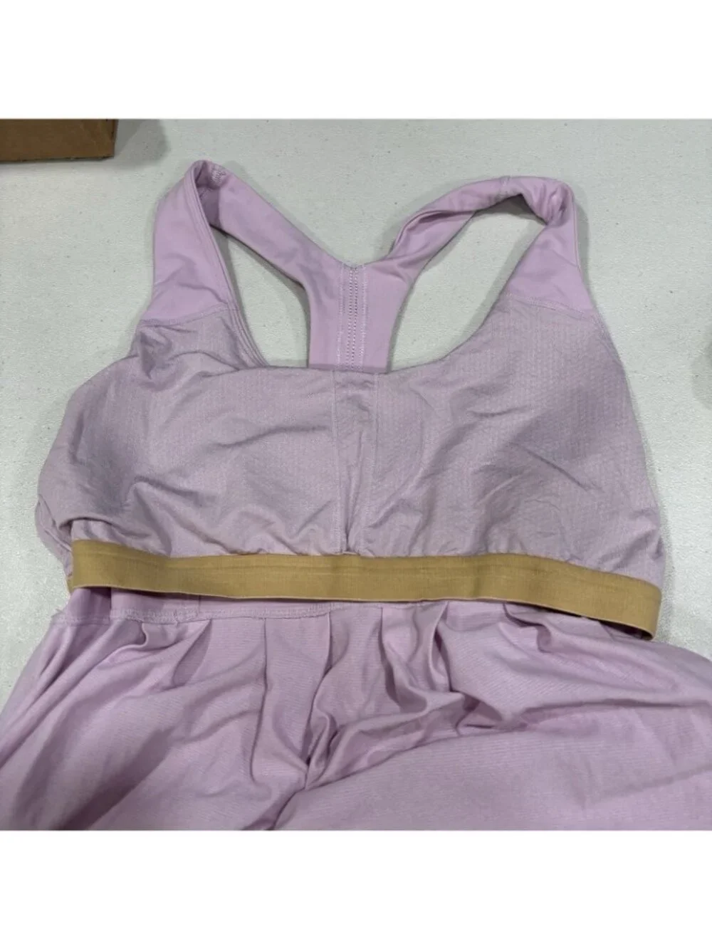 Lululemon Power Dance Tank Top Heathered Rose Built In Sport Bra Size 10